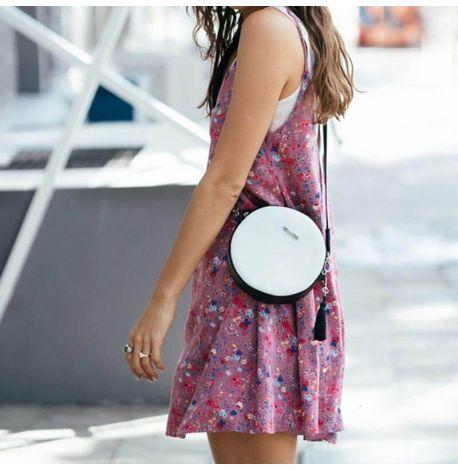 Женская кожаная сумка Tablet (черно-белая)