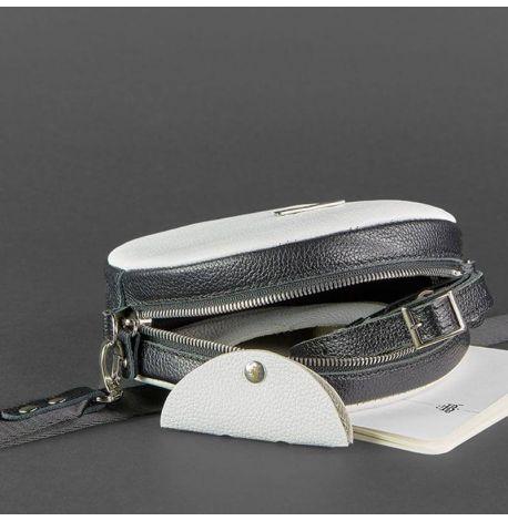 Женская кожаная сумка Tablet (черно-белая)