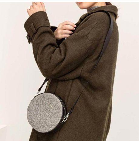 Жіноча фетрова сумка зі шкіряними вставками Tablet (сіра-чорна)