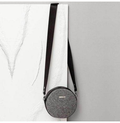 Жіноча фетрова сумка зі шкіряними вставками Tablet (сіра-чорна)