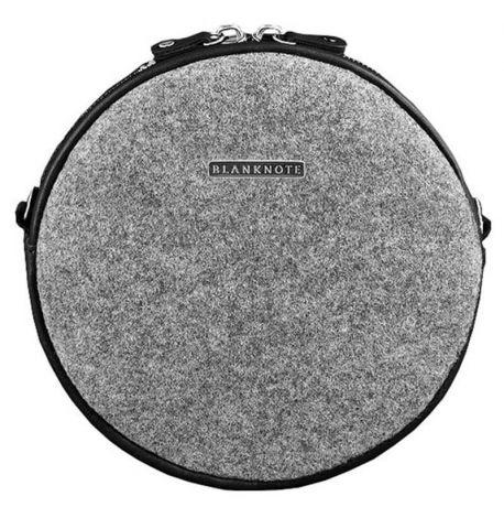 Жіноча фетрова сумка зі шкіряними вставками Tablet (сіра-чорна)