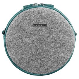 Женская фетровая сумка с кожаными вставками Tablet (серая-бирюзовая)