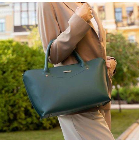 Сумка кожаная женская Midi (зеленая)