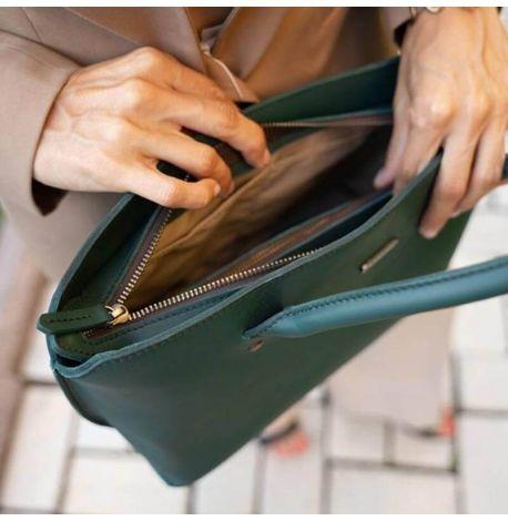 Сумка кожаная женская Midi (зеленая)