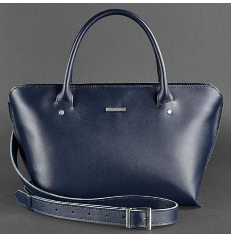 Сумка кожаная женская Midi (темно-синий)