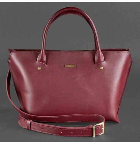 Сумка кожаная женская Midi (бордовая)