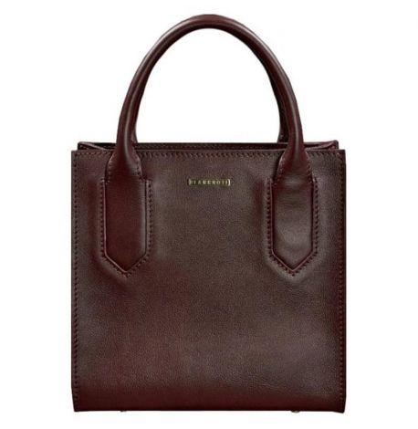 Женская кожаная сумка кросс-боди (бордовая)