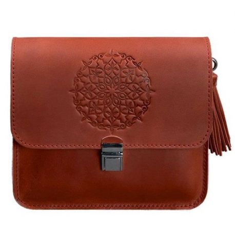 Женская кожаная сумка «Лилу» (коралловая) кожа Crazy horse