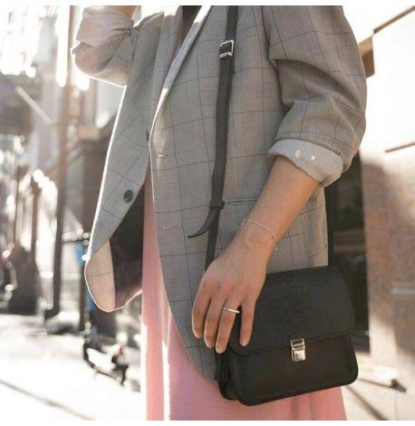 Женская кожаная сумка "Лилу" (черная) кожа Crazy horse