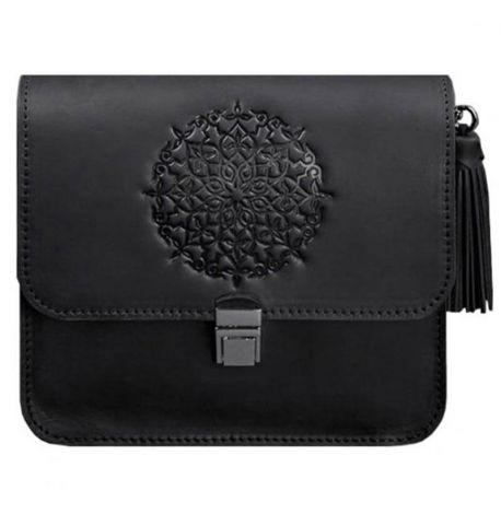 Женская кожаная сумка "Лилу" (черная) кожа Crazy horse