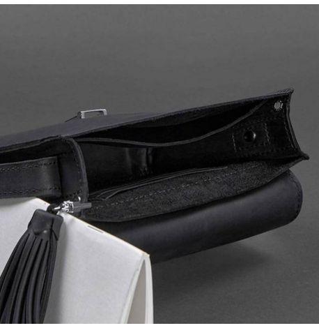 Женская кожаная сумка "Лилу" (черная) кожа Crazy horse