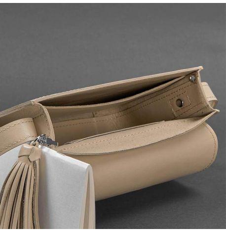 Женская кожаная сумка «Лилу» (бежевая)