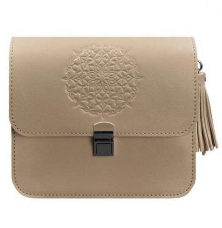 Женская кожаная сумка «Лилу» (бежевая)