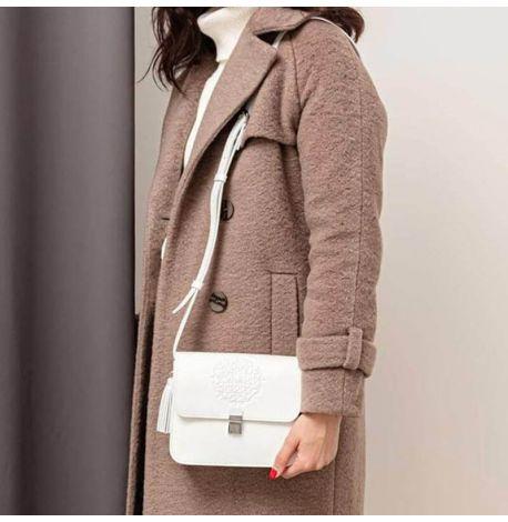 Женская кожаная сумка «Лилу» (белая) кожа krast