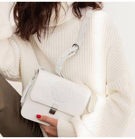 Женская кожаная сумка «Лилу» (белая) кожа krast