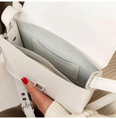 Женская кожаная сумка «Лилу» (белая) кожа krast