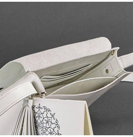 Женская кожаная сумка «Лилу» (белая) кожа krast