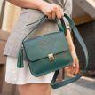 Женская кожаная сумка "Лилу" (зеленая) кожа krast