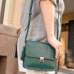 Женская кожаная сумка "Лилу" (зеленая) кожа krast