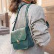 Женская кожаная сумка "Лилу" (зеленая) кожа krast
