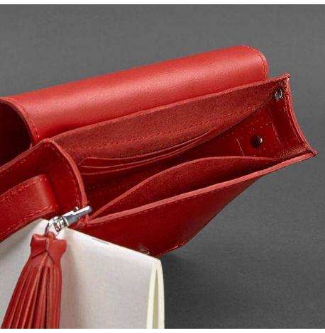 Женская кожаная сумка «Лилу» (красная) кожа krast