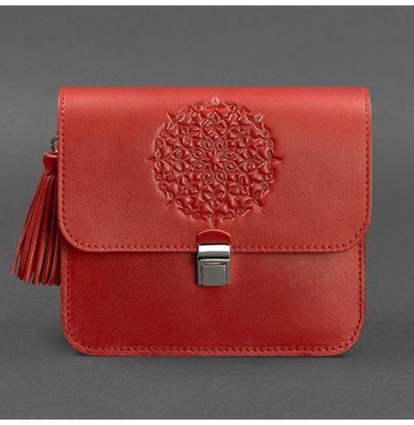 Женская кожаная сумка «Лилу» (красная) кожа krast