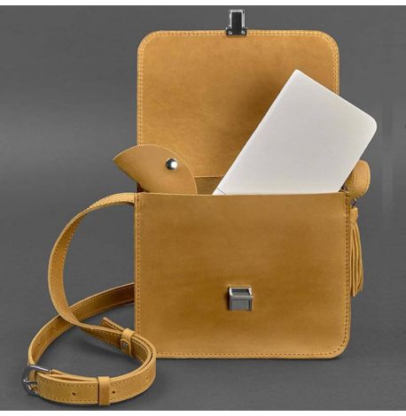 Женская кожаная сумка «Лилу» (желтая)