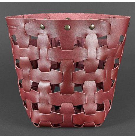 Жіноча шкіряна сумка «Пазл М» (бордова)