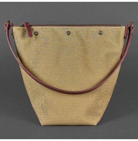 Жіноча шкіряна сумка «Пазл М» (бордова)