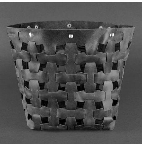 Жіноча шкіряна сумка «Пазл L» (чорна) шкіра Crazy Horse