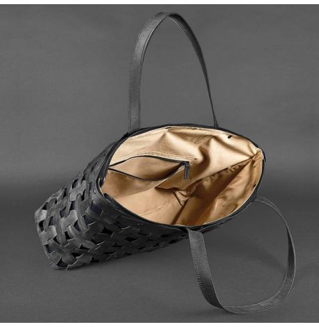 Жіноча шкіряна сумка «Пазл XL» (чорна) шкіра Crazy Horse