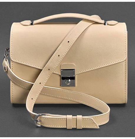 Женская кожаная сумка-кроссбоди Lola (бежевая)