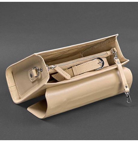 Женская кожаная сумка-кроссбоди Lola (бежевая)