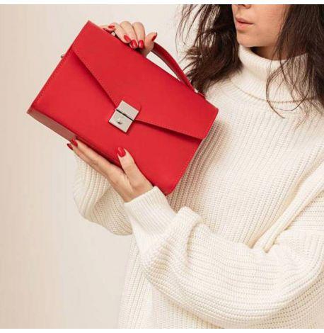 Женская кожаная сумка-кроссбоди Lola (красный)