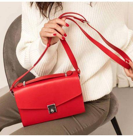 Женская кожаная сумка-кроссбоди Lola (красный)