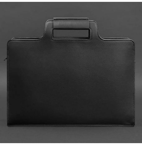 Кожаная сумка для ноутбука и документов (черная) кожа Krast