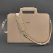 Женская кожаная сумка для ноутбука и документов (бежевый)