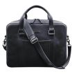 Кожаная сумка для ноутбука и документов (темно-синяя) кожа Crazy Horse