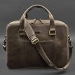 Кожаная сумка для ноутбука и документов (темно-коричневая) кожа Crazy Horse
