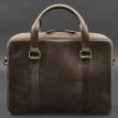 Кожаная сумка для ноутбука и документов (темно-коричневая) кожа Crazy Horse