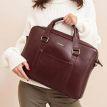 Кожаная сумка для ноутбука и документов (бордовая)