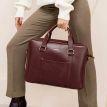 Кожаная сумка для ноутбука и документов (бордовая)