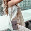 Жіноча вертикальна поясна-кроссбоді сумка Mini (темно-бежева)