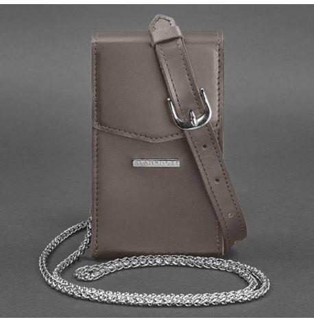 Жіноча вертикальна поясна-кроссбоді сумка Mini (темно-бежева)