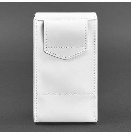 Женская вертикальная кожаная поясная-кроссбоди сумка Mini (белая)