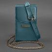 Женская вертикальная кожаная поясная-кроссбоди сумка Mini (зеленая)