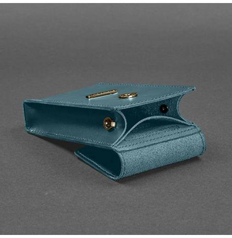 Женская вертикальная кожаная поясная-кроссбоди сумка Mini (зеленая)