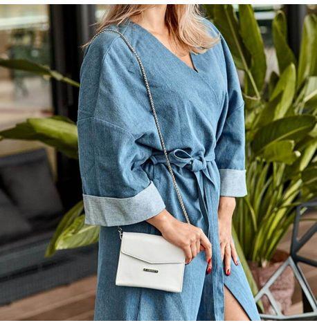 Жіноча шкіряна поясна-кроссбоді сумка Mini (біла)