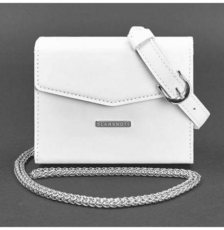 Жіноча шкіряна поясна-кроссбоді сумка Mini (біла)