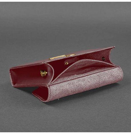 Женская кожаная сумка поясная-кроссбоди Mini (бордовая)